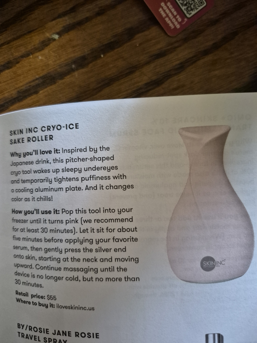 Skin Cryo-Ice Sake Roller in Pale Pink